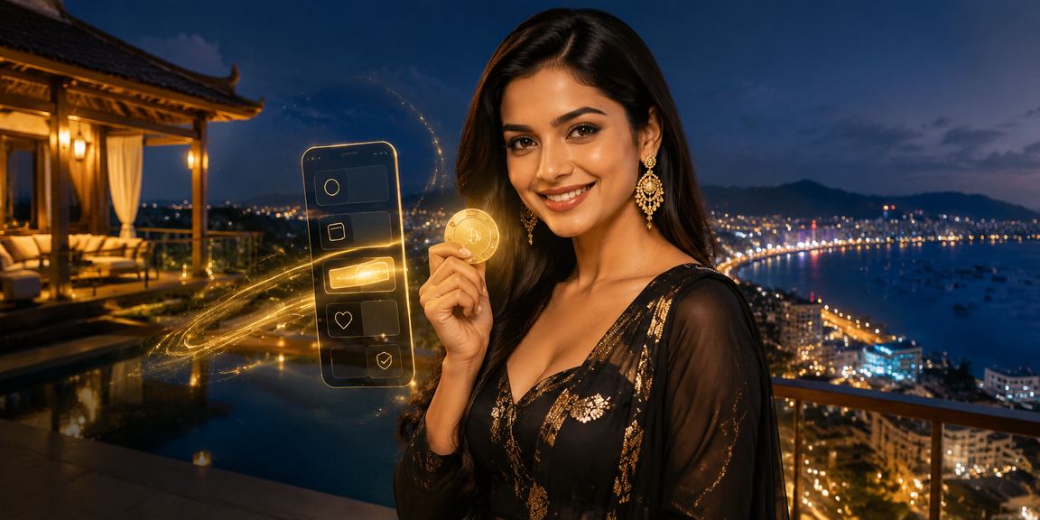 সেন্ট মার্টিনে বিচে বসে মোবাইলে স্পোর্টস বেটিং উপভোগ করছেন একজন ব্যবহারকারী
